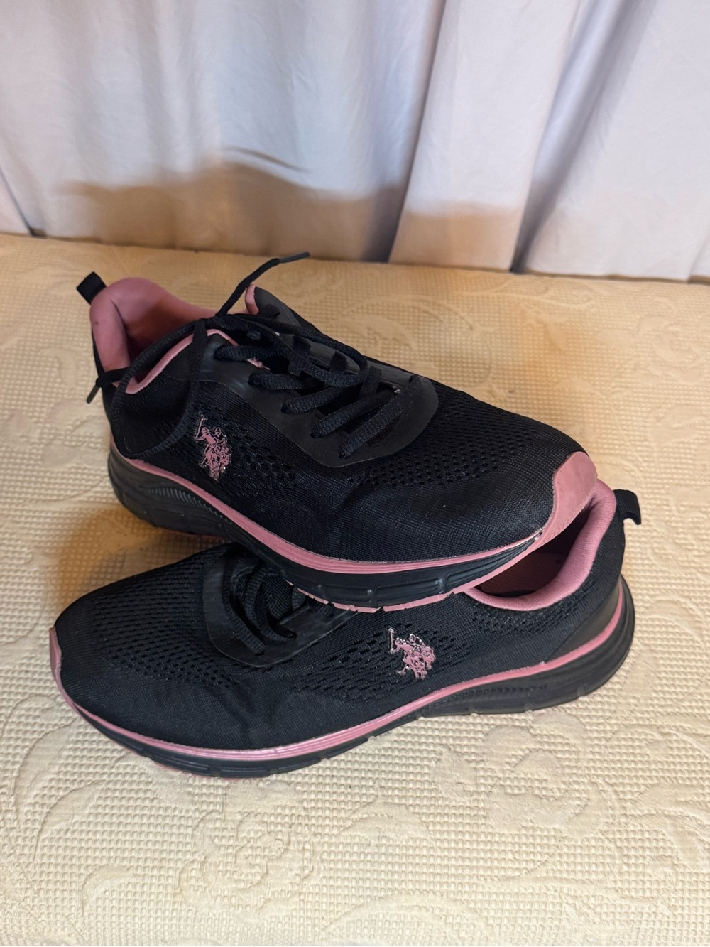 U.S. Polo Assn. Black and Pink Women's Athletic Sneakers